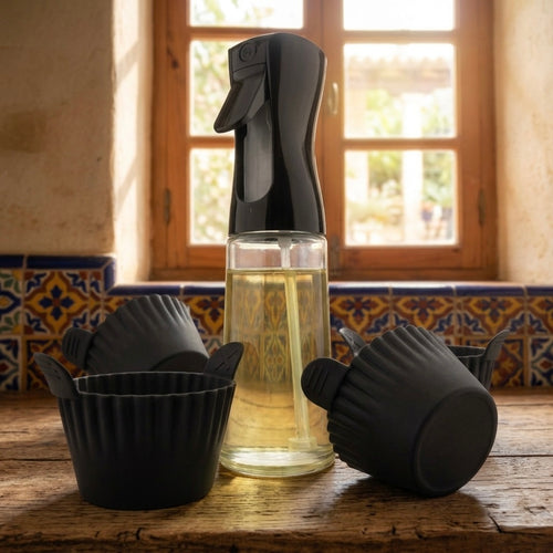 Air Fryer Accessories – Oil Sprayer + 4 Silicone Baking Cups
