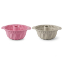 Silicone Bundt cake pan set of 2, pink and grey nonstick molds