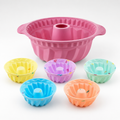 Silicone Bundt Pan & Mini Molds – 6-Piece Pastel Set