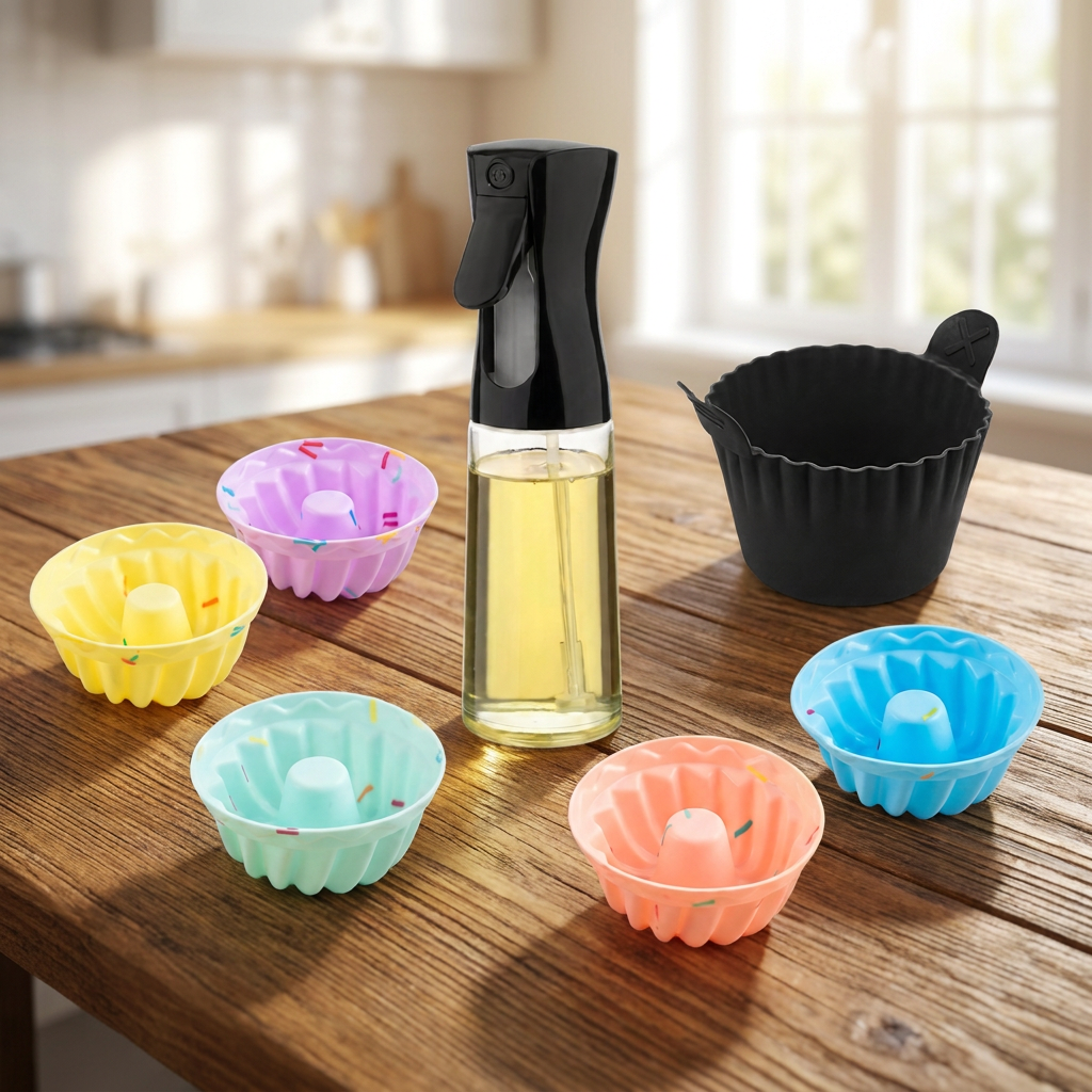13-piece kitchen baking bundle displayed on a wooden table near a window